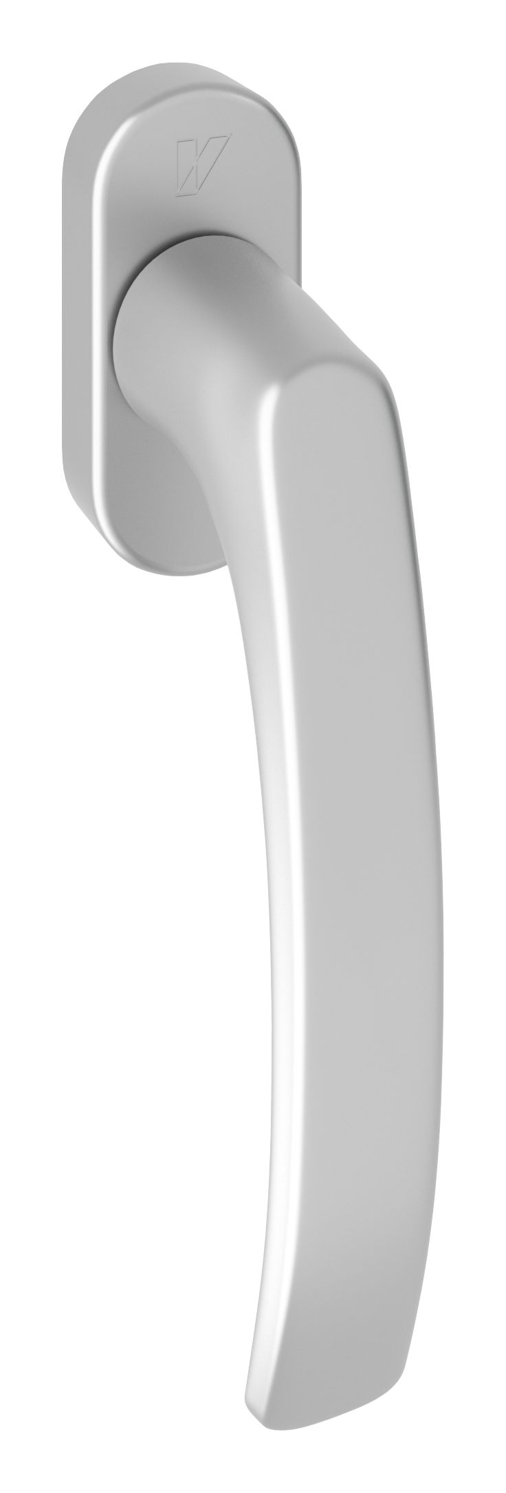 One handle drives everything. Turning it moves a metal strip that runs around the whole edge of the sash.