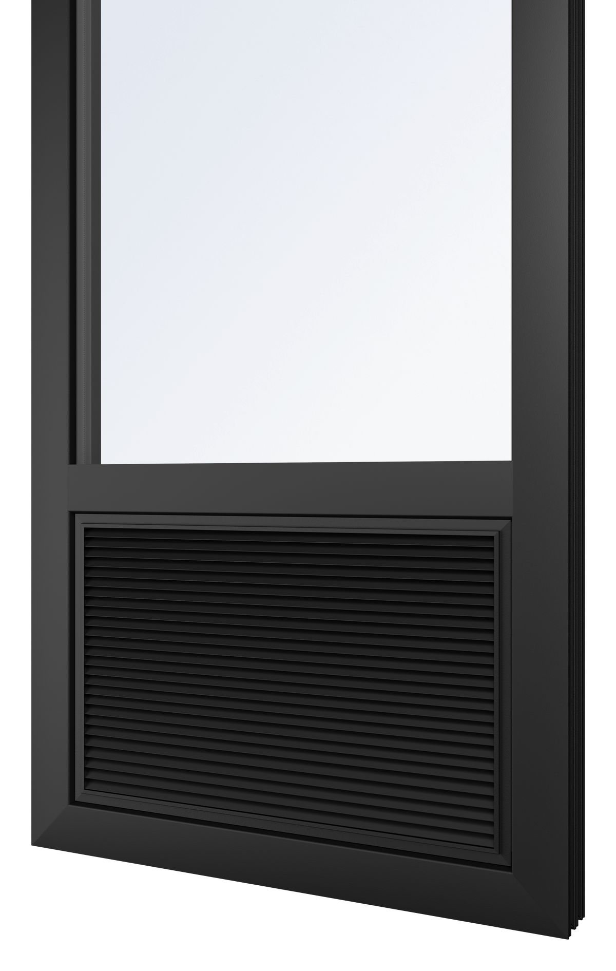 The louver built into the window frame: one unit, one supplier, one drawing.