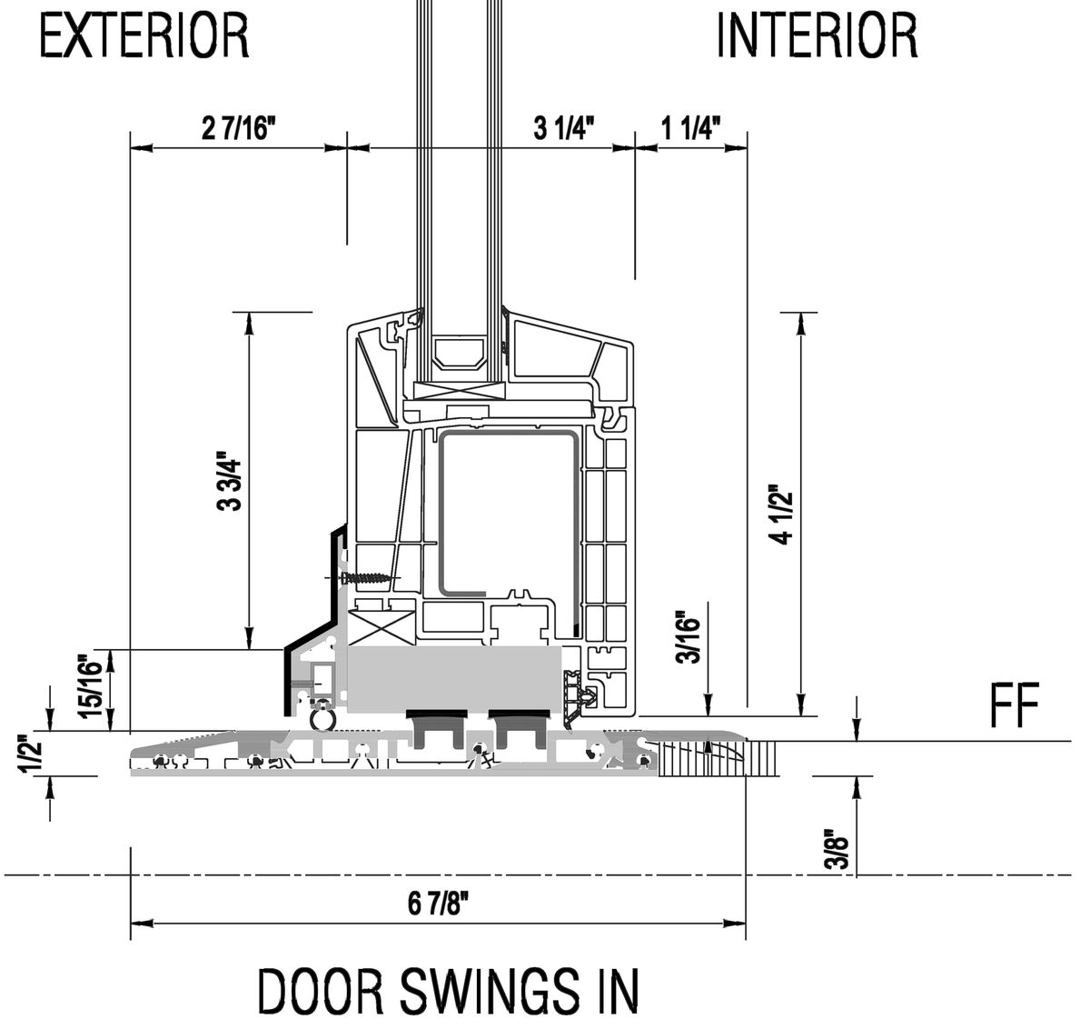 Vi6 terrace door, accessible sill