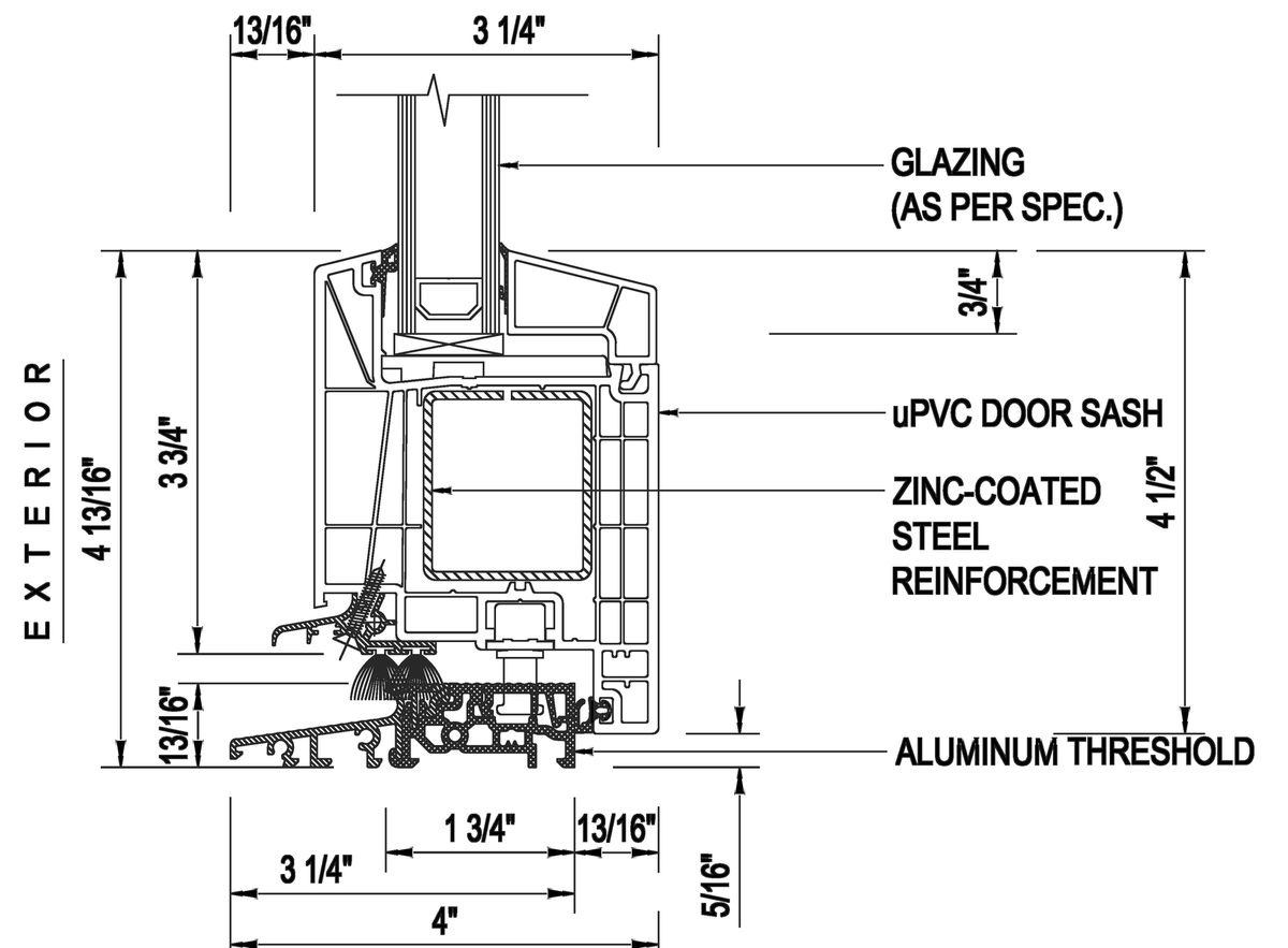 Vi6 terrace door, standard sill