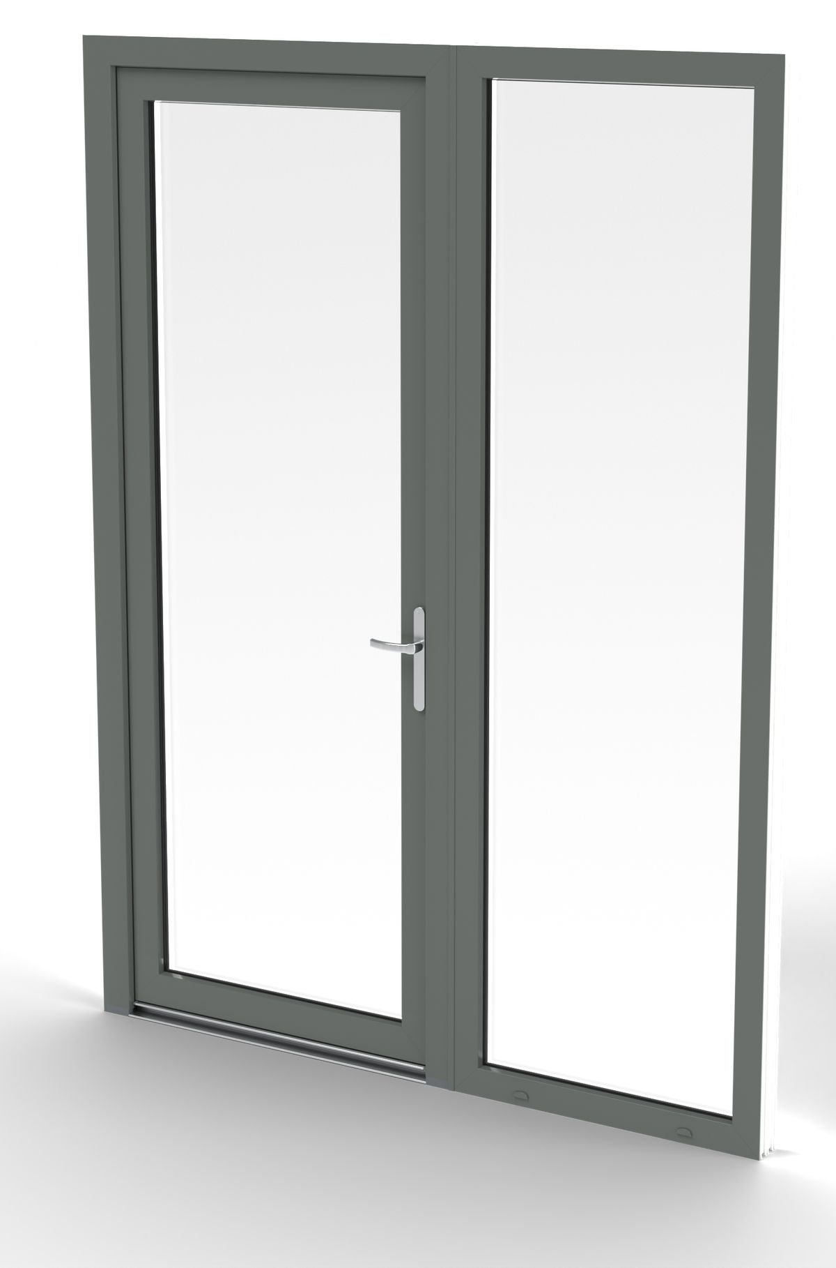 Vistaza Vi6 terrace door with a fixed side light, basalt gray