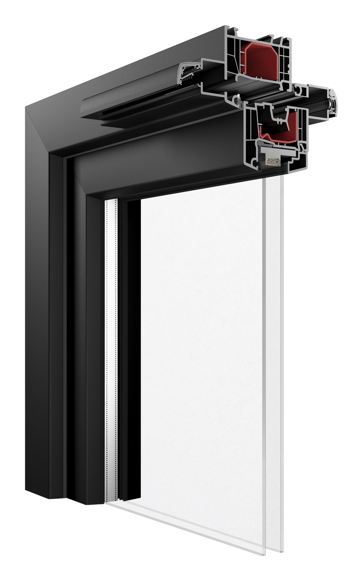 Where the design uses the window as the air path, the vent sits in the head of the frame, above the sash, and works with the window shut and locked.