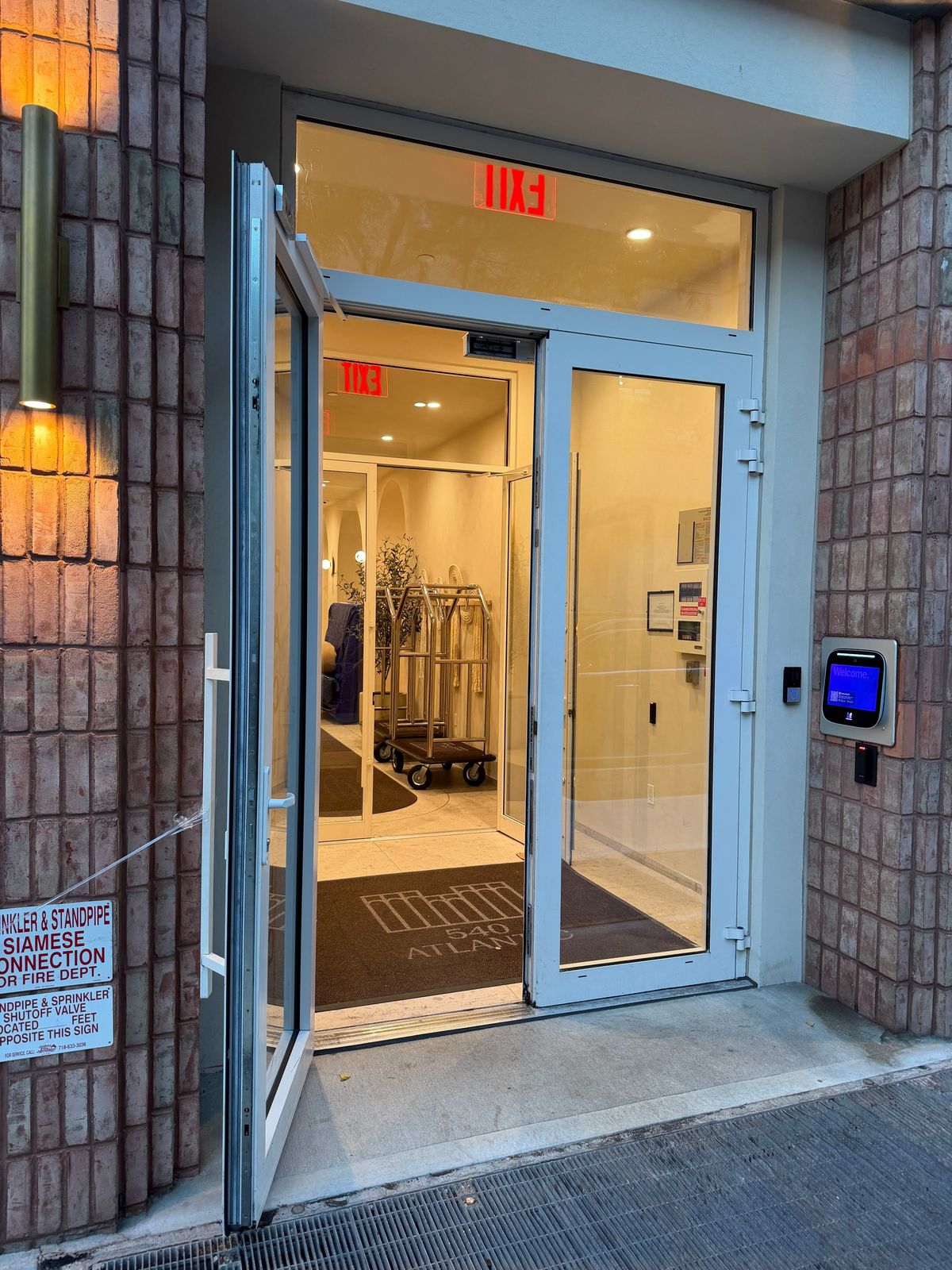 Atlantic: the second lobby entrance, one leaf open