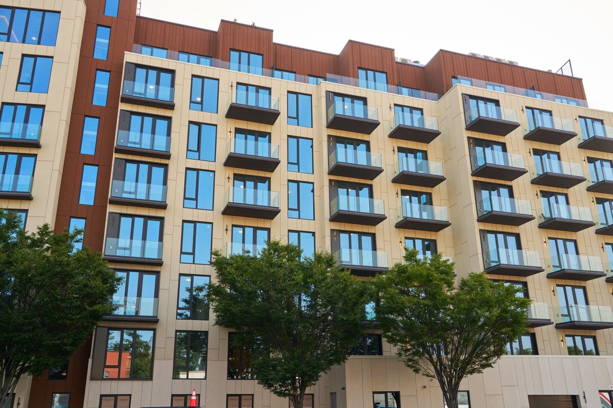 A multifamily building with balconies