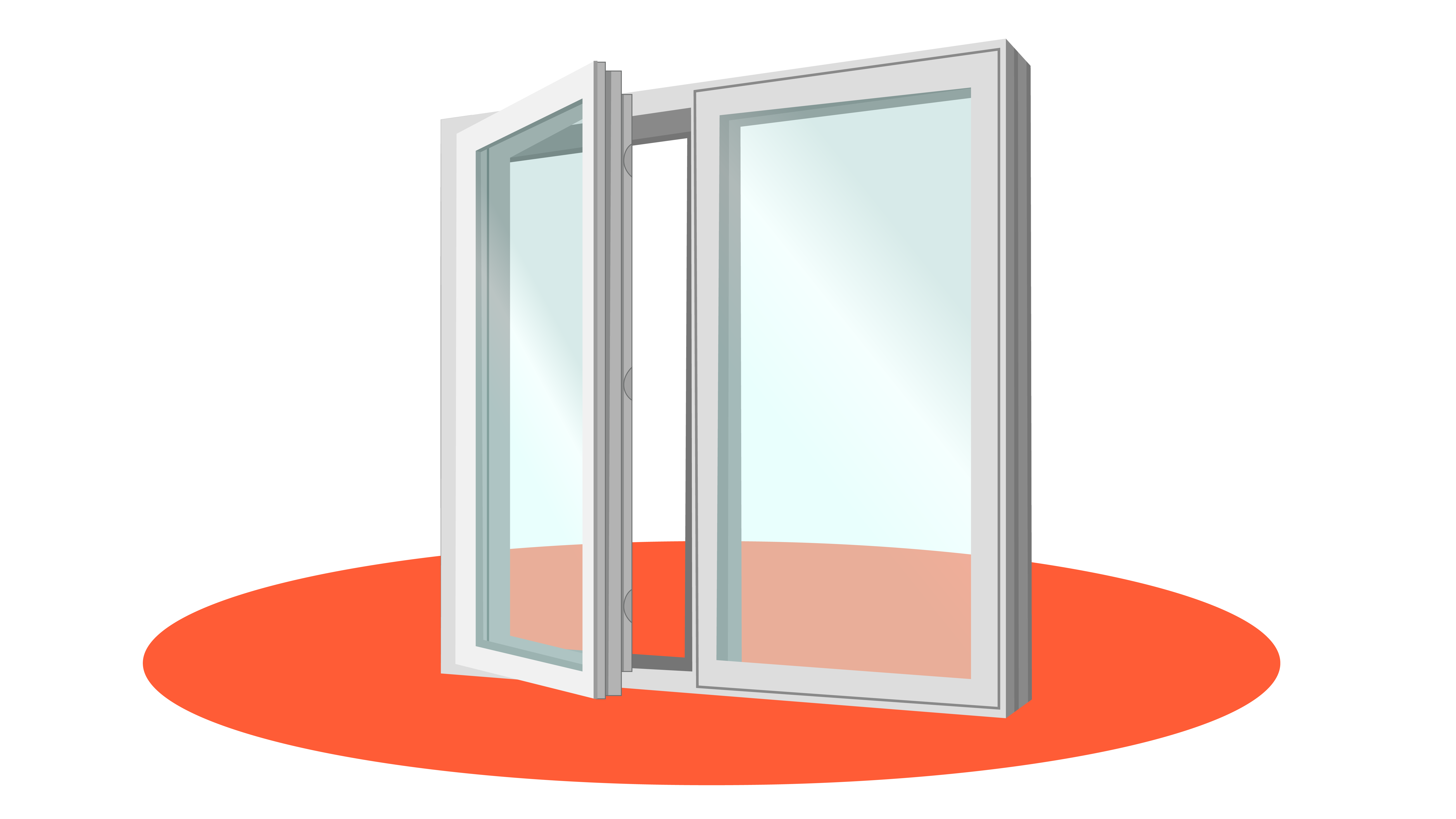 Energy-efficient, slightly opened uPVC window made with sustainable materials.
Photo by the Vistaza team 
